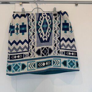 Aztec Geometric Mini Skirt – Size 8